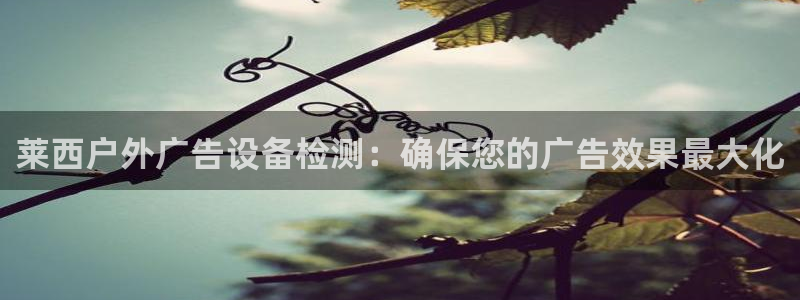杏宇平台测速链接：莱西户外广告设备检测：确保您的广告效果最大化