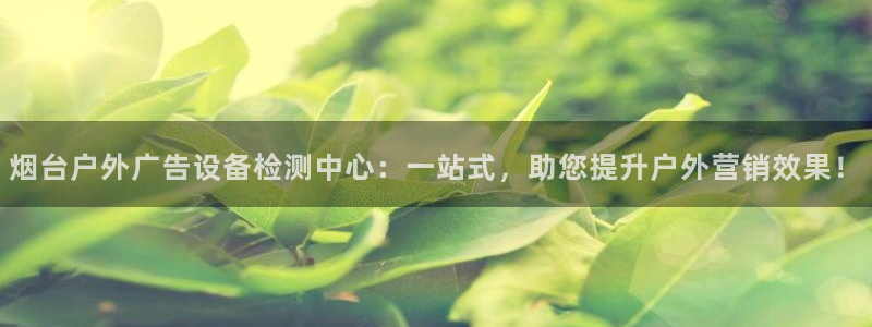 杏宇平台招商：烟台户外广告设备检测中心：
