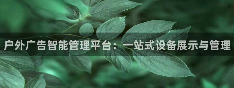 杏宇平台招商怎么样：户外广告智能管理平台