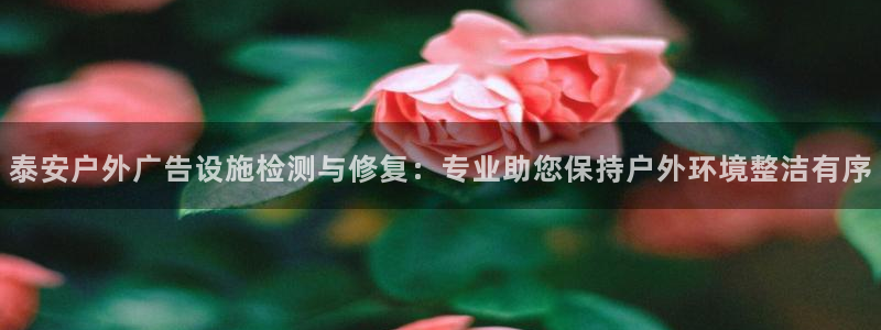 杏宇平台登录步骤：泰安户外广告设施检测与修复：专业助您保持户外环境整洁有序