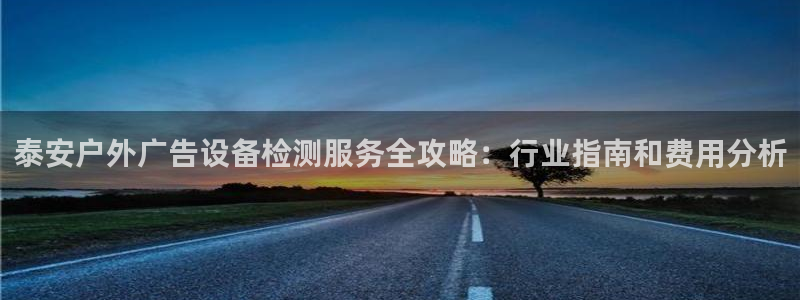 杏宇官方平台官网下载：泰安户外广告设备检测服务全攻略：行业指南和费用分析